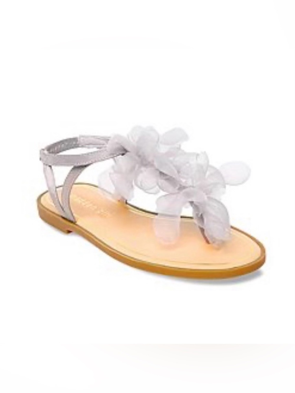 Madden Girl Lilac Gauze Flower Purple T-Strap Flats - Size 7.5 - Goodie Sandal